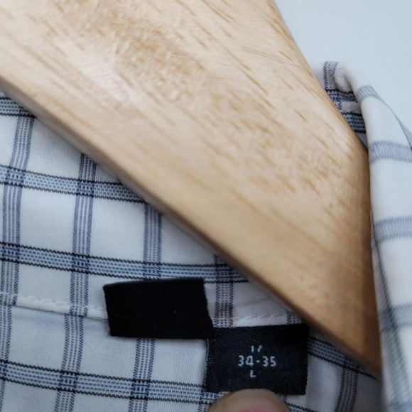 Theory Men's Button-Up Shirt Size Large Multicolor Cotton Check Long Sleeves - Picture 5 of 7